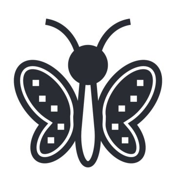 Kelebek düz vektör simgesi