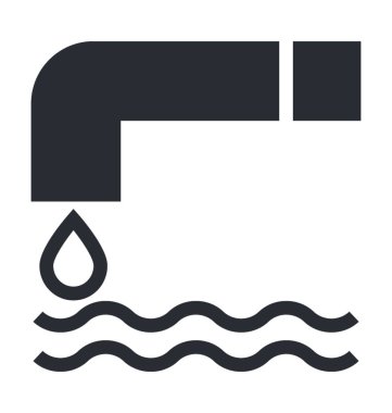 Su düz vektör simgesi