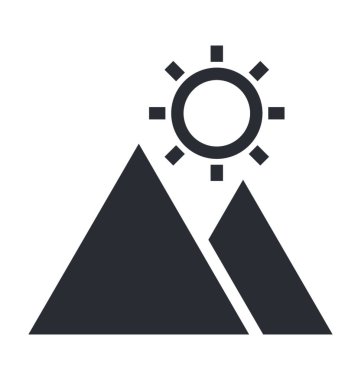 Manzara düz vektör simgesi