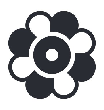 Papatya çiçek düz vektör simgesi