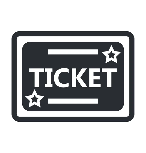 Ticket Icono Vector Plano — Vector de stock