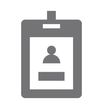 Kimlik kartı düz vektör simgesi