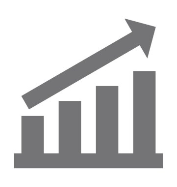 Büyüme grafik düz vektör simgesi