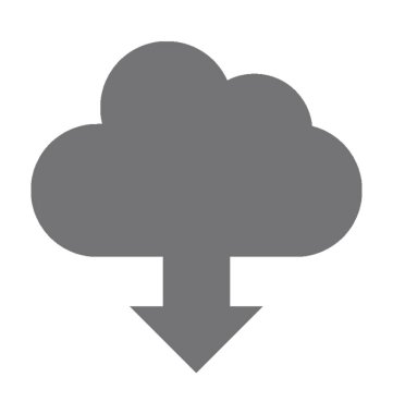Bulut İndirme Düz Vektörü Simgesi
