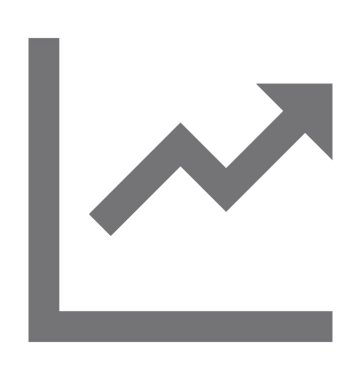 Büyüme grafik düz vektör simgesi
