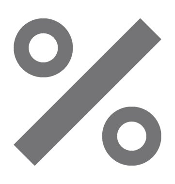 Yüzde düz vektör simgesi