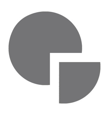 Pasta grafiği düz vektör simgesi 