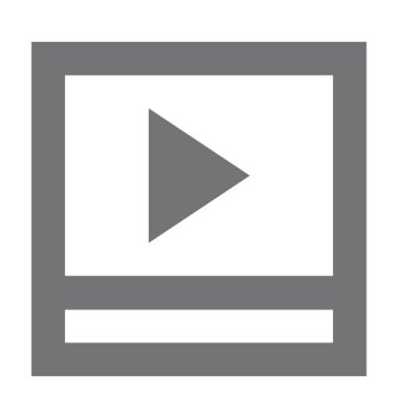 Media Player düz vektör simgesi 