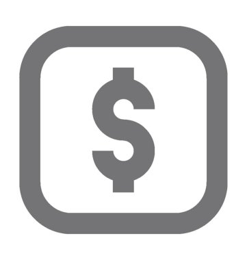 Dolar düz vektör simgesi 