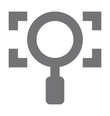 Büyüteç düz vektör simgesi 