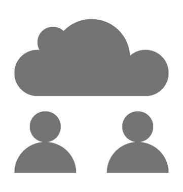 Bulut kullanıcılar düz vektör simgesi 