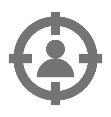 Kişi hedef düz vektör simgesi 