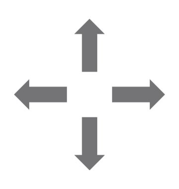 Dışa doğru oklar düz vektör simgesi 