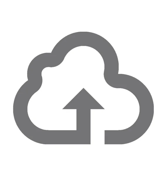 Flecha Nube Plana Vector Icono — Vector de stock