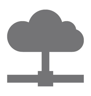 Bulut ağ düz vektör simgesi 