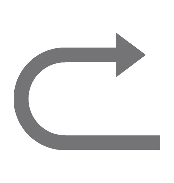 Curve Omhoog Rechts Platte Vector Icon — Stockvector