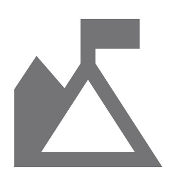 Dağ bayrak düz vektör simgesi 