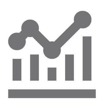 Analiz grafik düz vektör simgesi 