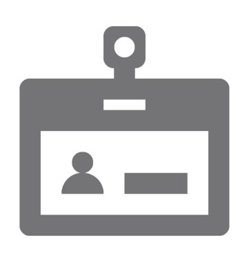 Kimlik kartı düz vektör simgesi 