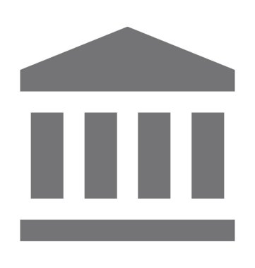 bank düz vektör simgesi 