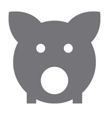 Piggy Bank Düz Vektör Simgesi 