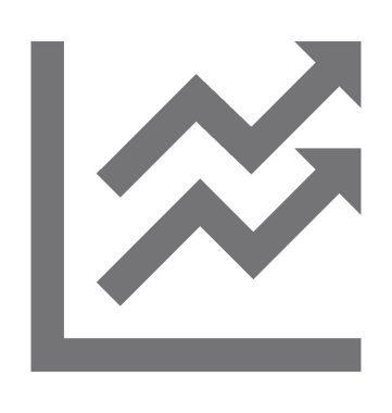 Büyüme grafik düz vektör simgesi