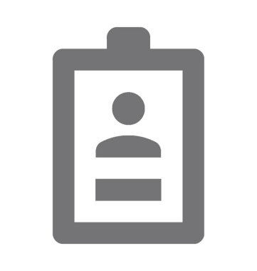 kimlik kartı düz vektör simgesi