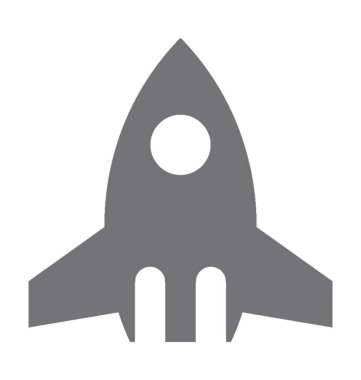 roket düz vektör simgesi