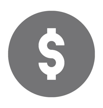 Dolar sikkesi düz vektör simgesi