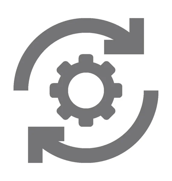 Cog Synchronized Flat Vector Icon — Stock Vector