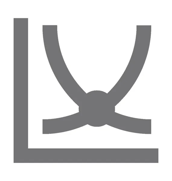 Sinuskurva Diagram Platt Vektor Symbol — Stock vektor