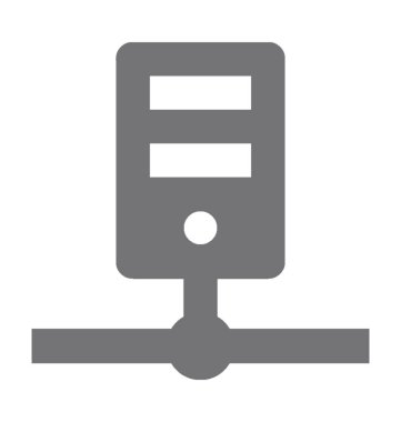 Ağ sunucu düz vektör simgesi