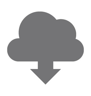 Bulut İndirme Düz Vektörü Simgesi
