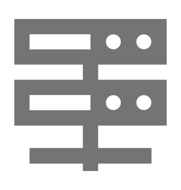 Ağ sunucu düz vektör simgesi