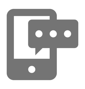 Mobil ileti düz vektör simgesi 