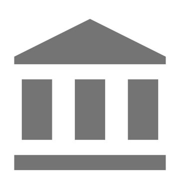 bank düz vektör simgesi 