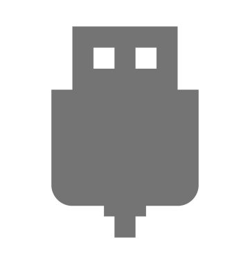USB fiş düz vektör simgesi