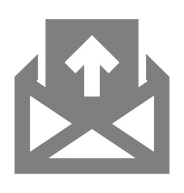 Giden e-posta düz vektör simgesi