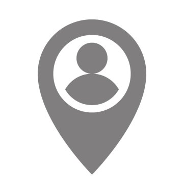 Kullanıcı konumu düz vektör simgesi