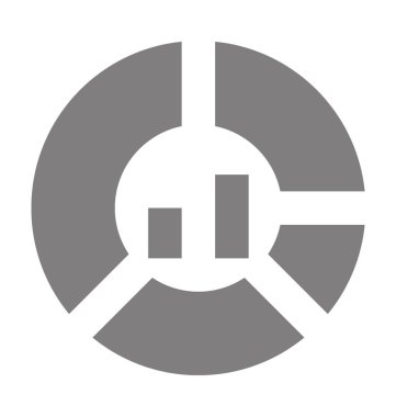 Pasta grafiği düz vektör simgesi