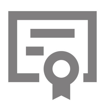 Sertifika düz vektör simgesi