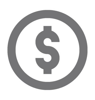 Dolar sikkesi düz vektör simgesi