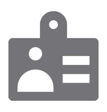 kimlik kartı düz vektör simgesi