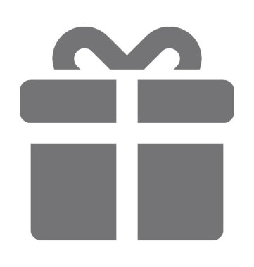 Hediye düz vektör simgesi