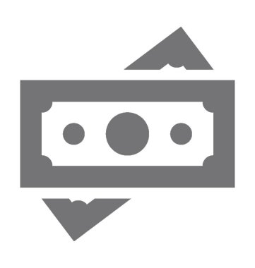 Kağıt para düz vektör simgesi