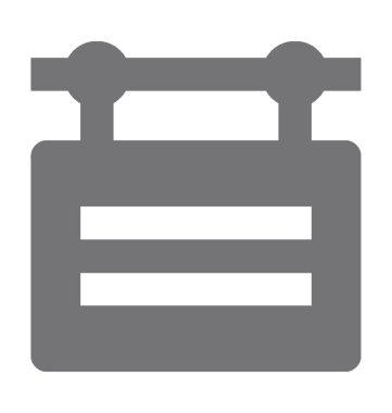 Düz vektör simge asılı işaret kurulu