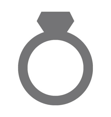 Elmas yüzük düz vektör simgesi