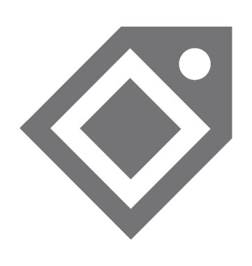 Etiketi düz vektör simgesi