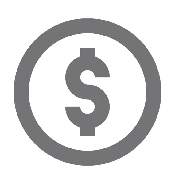Dollar Münze Flache Vektor Symbol — Stockvektor