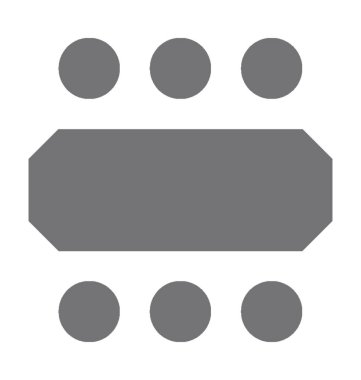 Odak toplantı düz vektör simgesi